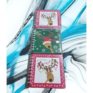 3 Pack Holiday Deer Spiral Bound 5x5 Notebook, Journal,  Diary 2 Designs